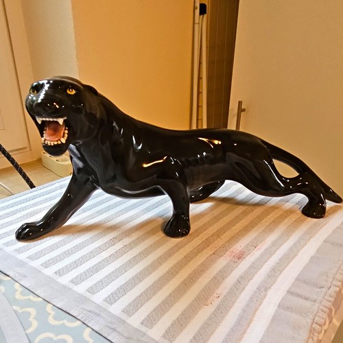 Schwarzer porzellan panther - schwarzer, porzellan-panther