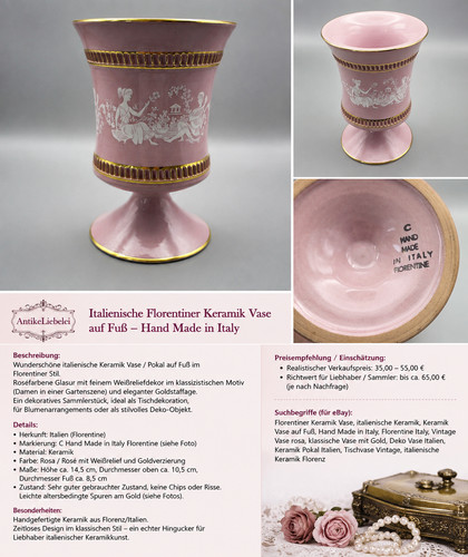 Eramik vase auf - fuß, gold
